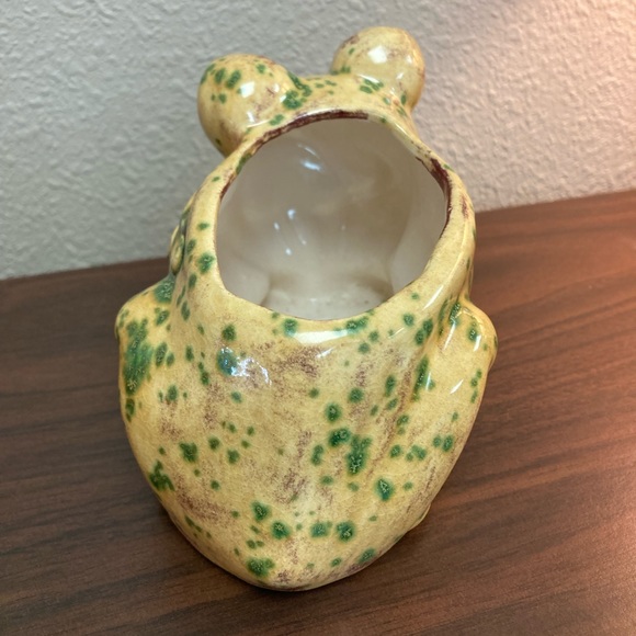 Vintage Planter Ceramic frog 🐸 drip glazed Handmade - Picture 3 of 6